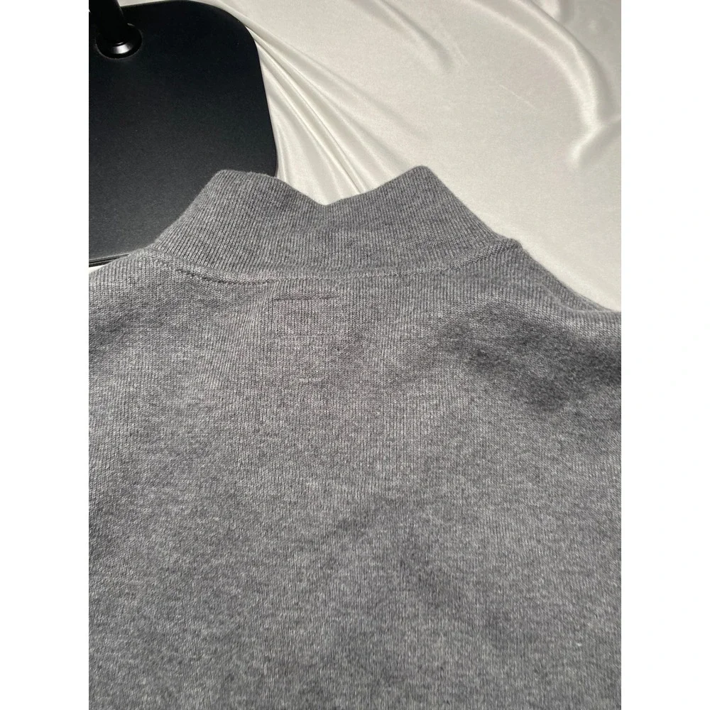 J. Crew Vintage Fleece Mens Large Gray Quarter Zip Pullover Sweatshirt RN77388